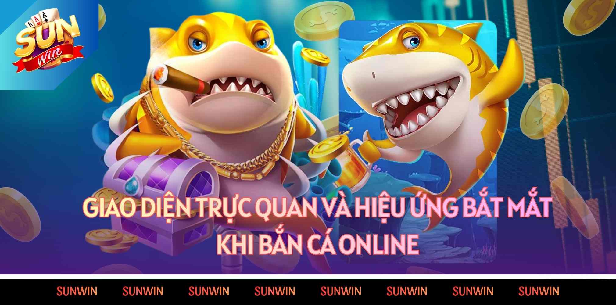 Giao diện trực quan và hiệu ứng bắt mắt khi Bắn cá online